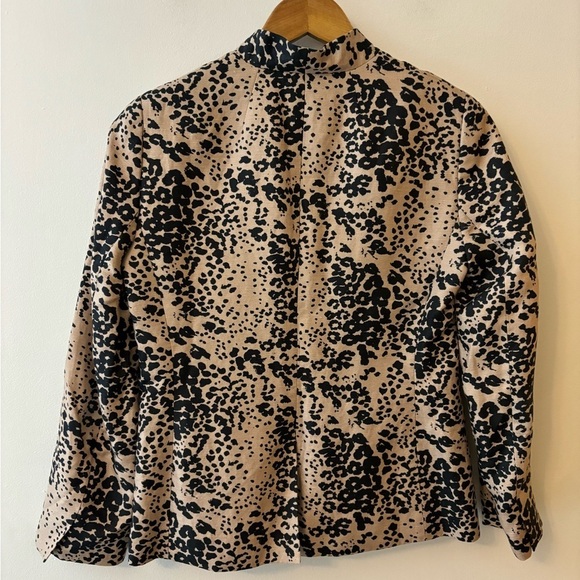 J. Crew Leopard Print Going Out Linen Blend Collarless Blazer - Picture 6 of 8